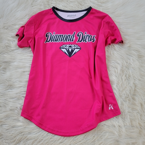 Diamond Divas Jersey Pink Black Roller Derby Shirt - Picture 2 of 6